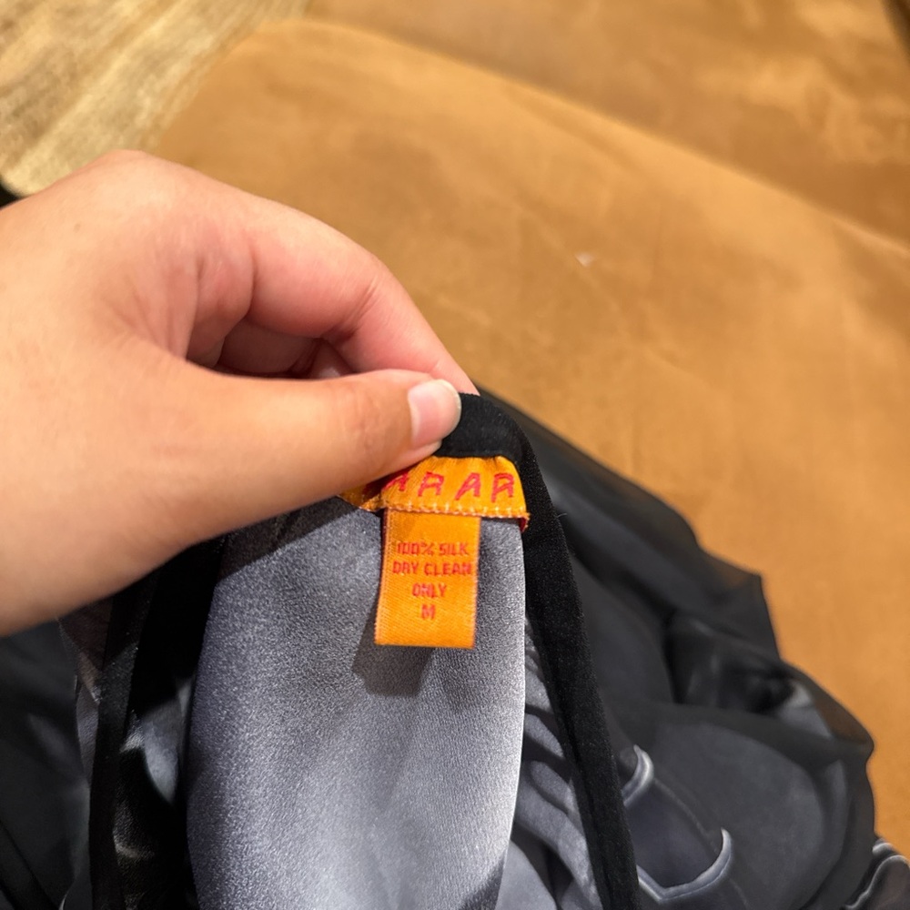 Gothic Sheer Black Floral Silk Midi Skirt | Size M - Picture 7 of 7